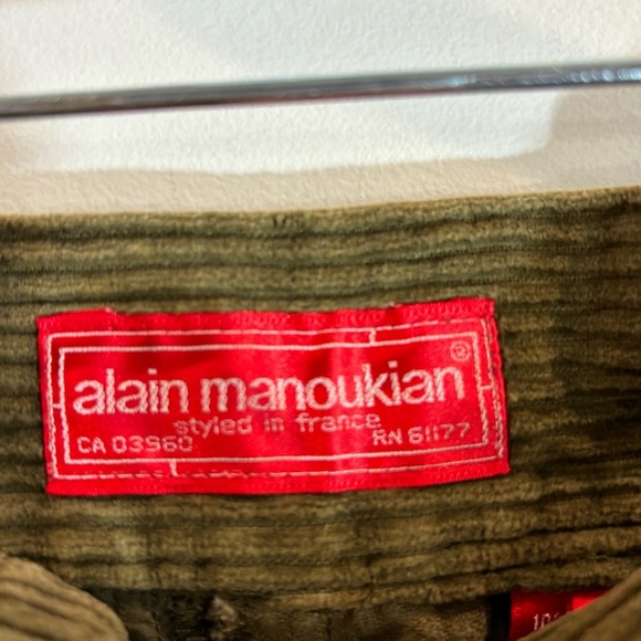 ALAIN MANOUKIAN Sz 38 Thick Corduroy Leather Trim Barrel Equestrian design Pants - Picture 6 of 12
